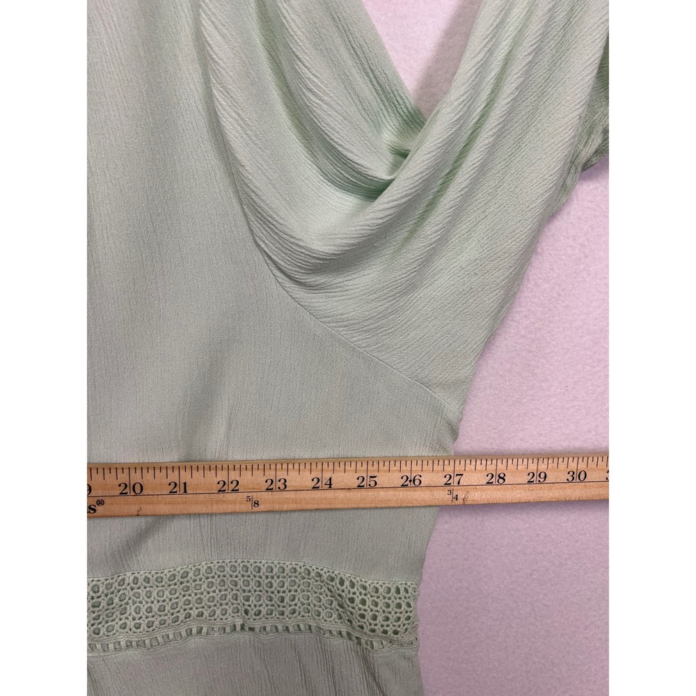 Boho Cottagecore Torrid Womens 5X Mint Green Crochet Lace Peplum Babydoll Top - Picture 4 of 9